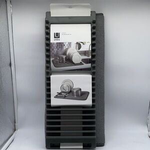 Umbra UDRY Gray Dish Drying Rack with Mat 24" x 18"